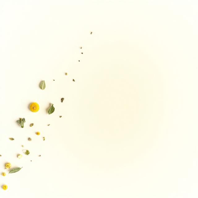 Close up of dried herbal tea ingredients