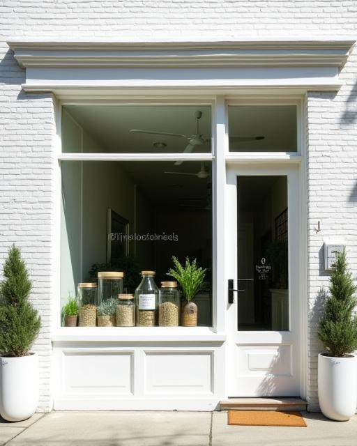 Illustration of a botanical shopfront in Brooklyn